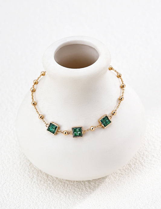 simple, square-patterned zircon bracelet